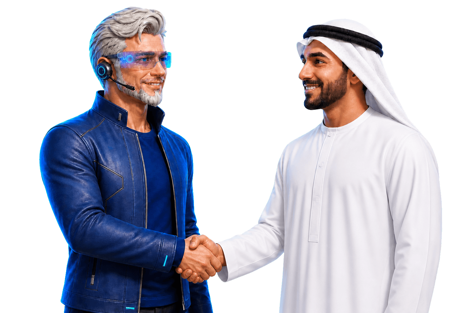 Exa يصافح عميلًا إماراتيًا لبدء شراكة ناجحة